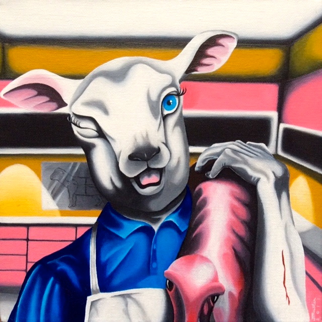 Lamb - Animal Cannibal Series - Acrylic on Canvas - 2010 © Jason T Austin