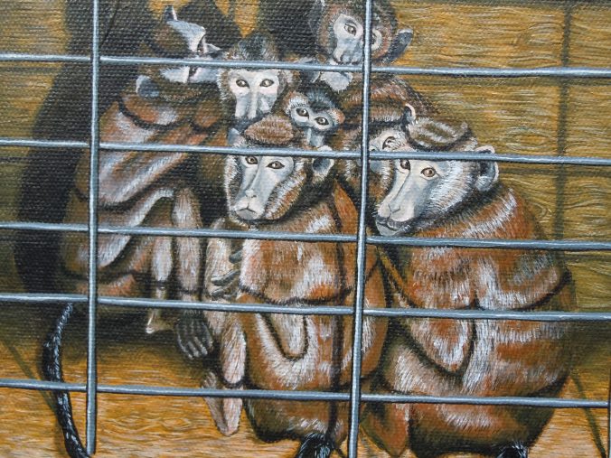 Detail from The Scientists, after The Ambassadors by Hans Holbein the Younger. - Acrylic on canvas - 2014 © Jason T Austin