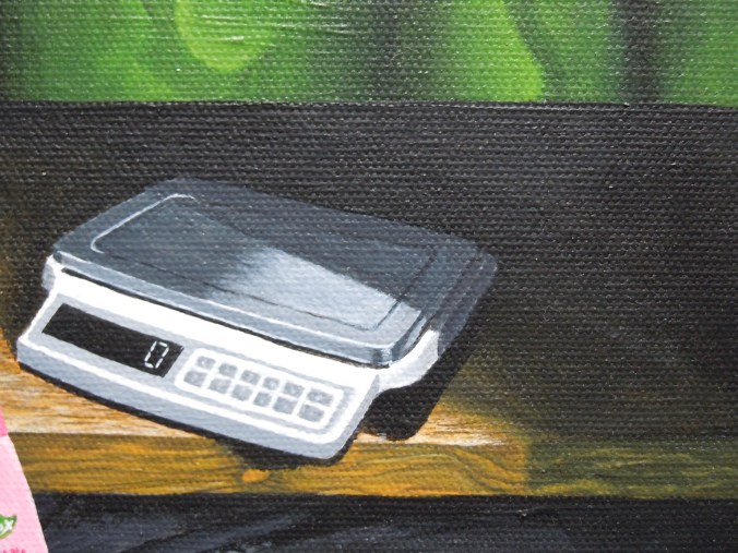 Detail from The Scientists, after The Ambassadors by Hans Holbein the Younger. - Acrylic on canvas - 2014 © Jason T Austin