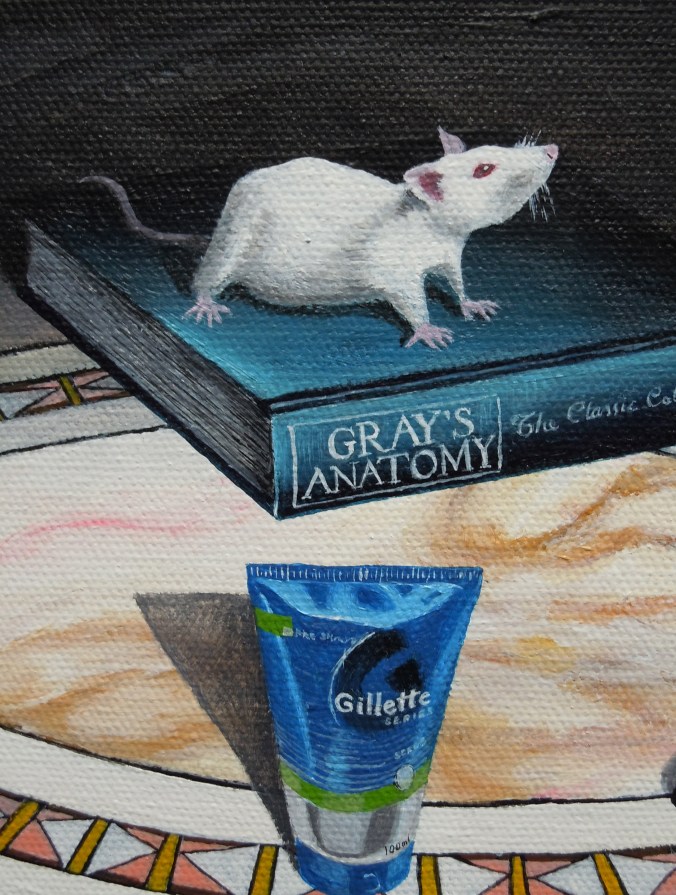 Detail from The Scientists, after The Ambassadors by Hans Holbein the Younger. - Acrylic on canvas - 2014 © Jason T Austin