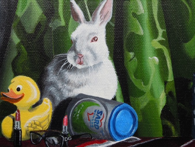 Detail from The Scientists, after The Ambassadors by Hans Holbein the Younger. - Acrylic on canvas - 2014 © Jason T Austin