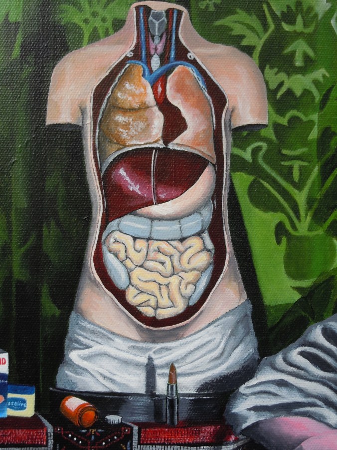 Detail from The Scientists, after The Ambassadors by Hans Holbein the Younger. - Acrylic on canvas - 2014 © Jason T Austin