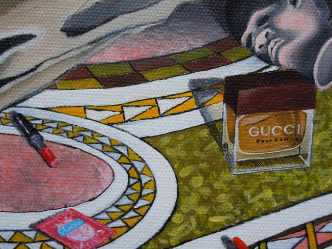 Detail from The Scientists, after The Ambassadors by Hans Holbein the Younger. - Acrylic on canvas - 2014 © Jason T Austin