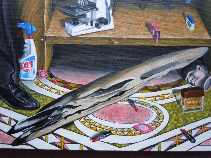 Detail from The Scientists, after The Ambassadors by Hans Holbein the Younger. - Acrylic on canvas - 2014 © Jason T Austin